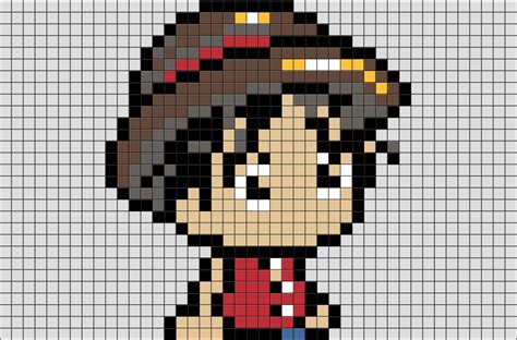 One Piece Luffy Pixel Art Brik