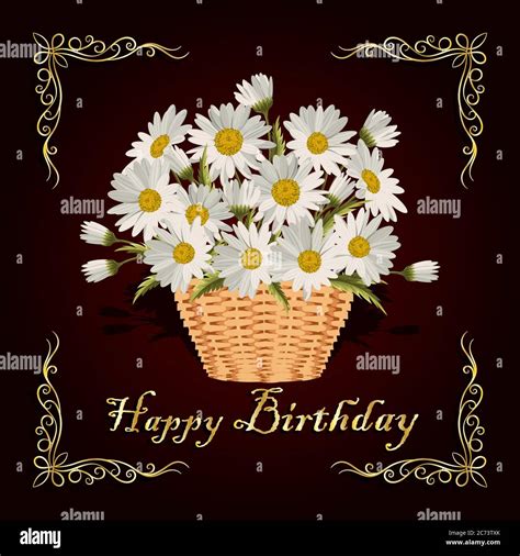Happy Birthday Card Yellow Daisies Hi Res Stock Photography And Images