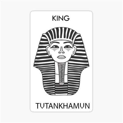 King Tutankhamun In Black And White Sticker For Sale By Wa2022