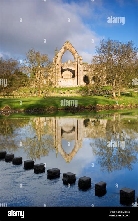 View Of Bolton Priory An Augustinian Abbey With Stepping Stones