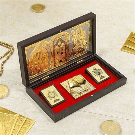 Buy 24k Gold Foil Balaji Pooja Box Online In India