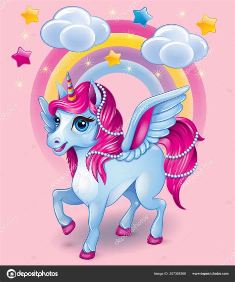 Cute Pink Unicorn Rainbow Background Stock Vector Image By ©emma008