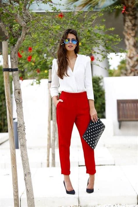 Outfits To Wear With Red Pants Ideas On How To Wear Red Pants