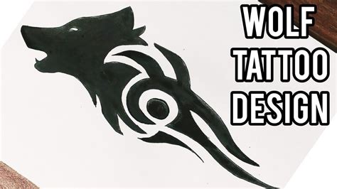Tribal Wolf Tattoo Design Drawing Tattoo Drawing Tutorial Youtube