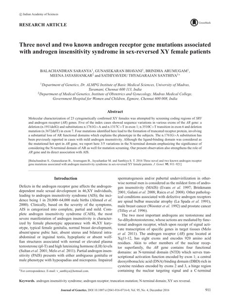 Pdf Three Novel And Two Known Androgen Receptor Gene Mutations Associated With Androgen