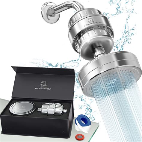 buy aquahomegroup luxury filtered shower head set 15 stage shower filter for hard water removes