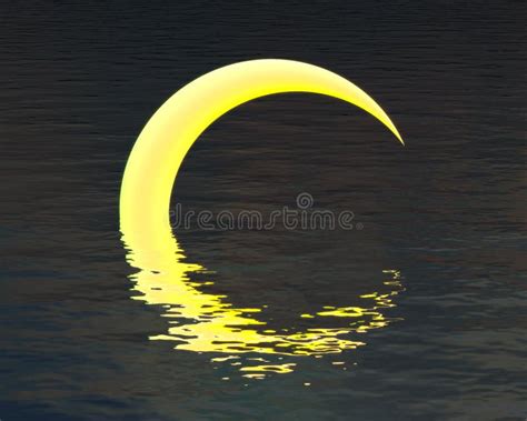 Moon Over Water Night Background Stock Image Image Of Creative Deep