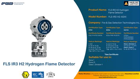 Fls Ir3 H2 Hydrogen Flame Detector Model Fls Ir3 H2 Asxx