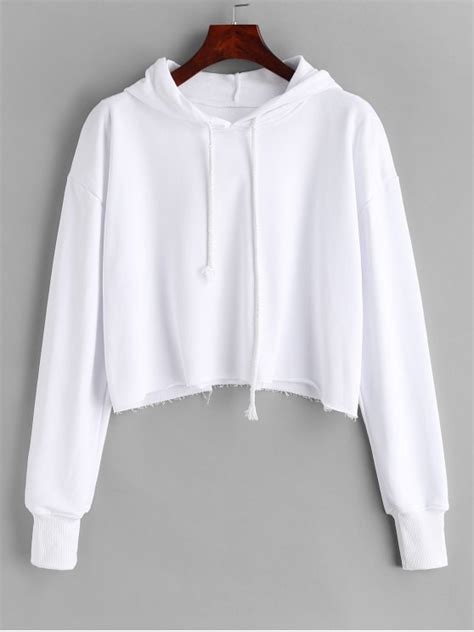 Shop over 180 top white hoodie cropped and earn cash back all in one place. 33% OFF 2021 Oversized Raw Cut Cropped Hoodie In WHITE ...