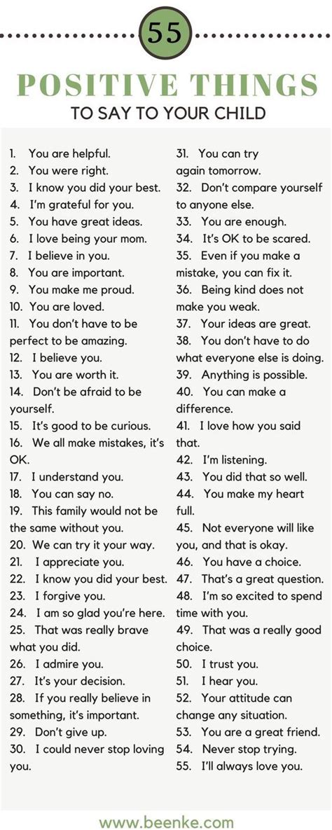 Build Confidence 55 Positive Things To Say To Your Child Parenting