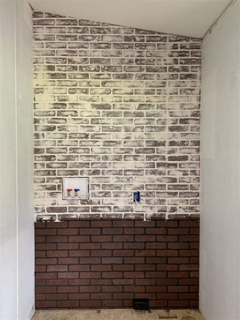 How To German Smear Faux Brick Hannahs Laundry Room Makeover Re