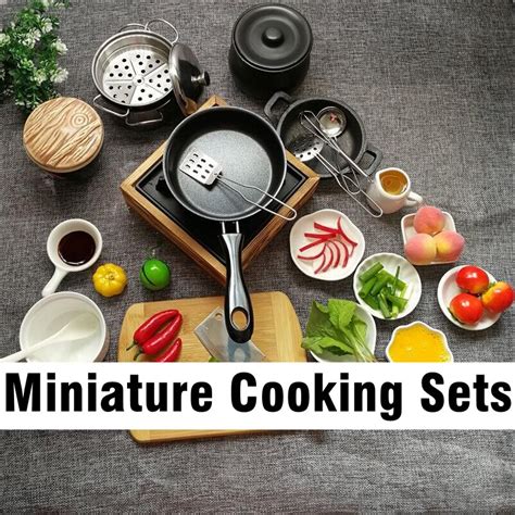 Miniature Cooking Sets Mini Kitchen Cookware Pot P Grandado