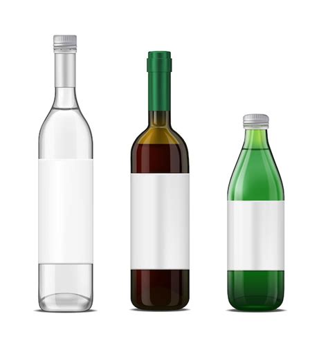 Premium Vector Bottle Set Green Glass Bottle Template Product Packing