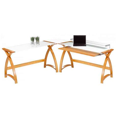 Jual Pc201 Table 900 Ow Helsinki Curved Oak And White Glass Laptop Desk