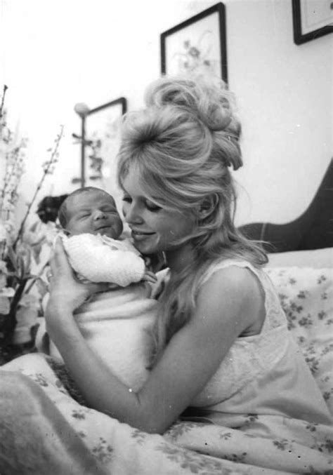 Brigitte With Her Newborn Son Nicolas 1960 Brigitte Bardot