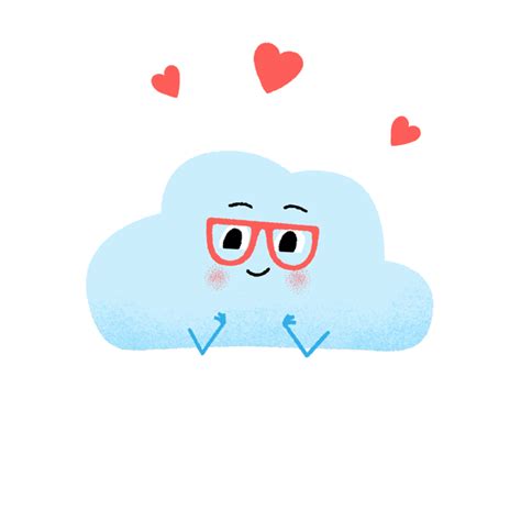 Animated Cloud Blowing Heart Kisses 