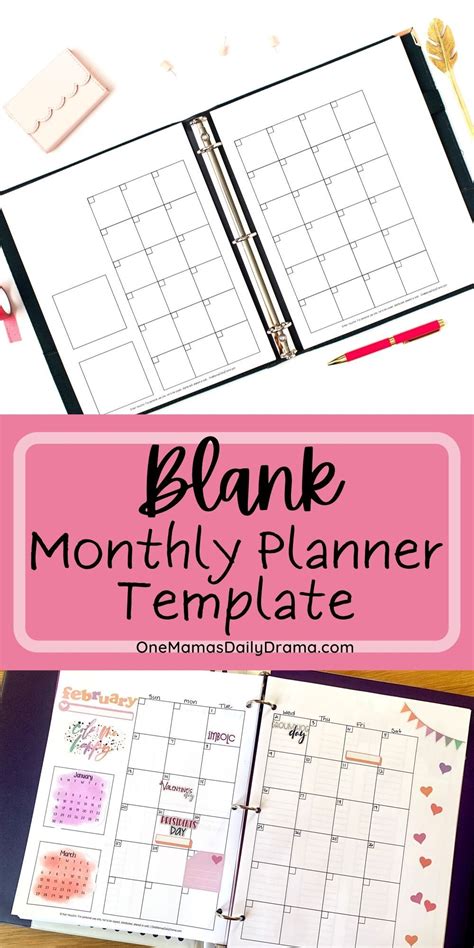 Printable Blank Monthly Planner Pages In 2022 Monthly Planner