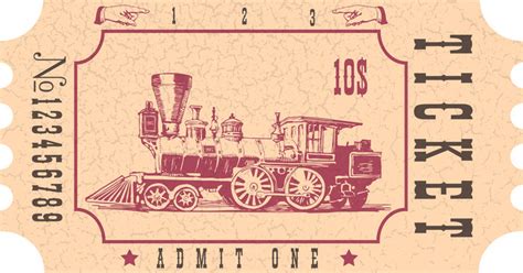 Vintage Train Tickets Clipart