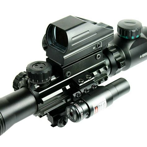 4 12x50 Eg Rifle Scope With Holographic 4 Reticle Sight And Red Laser Jg8