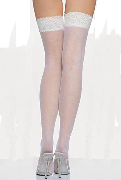 Fashion Care 2u As005 1 Sexy White Stockings Thigh High Ruffle Top