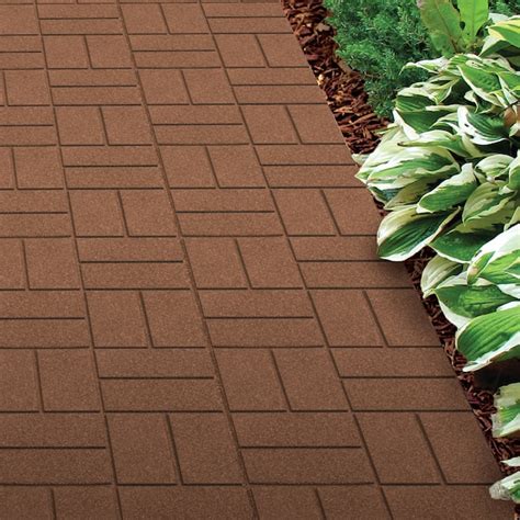 Rubberific Dual Sided 16 In L X 16 In W X 075 In H Brown Rubber Paver