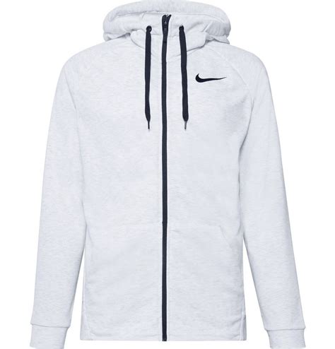 Nike Training Mélange Loopback Dri Fit Zip Up Hoodie Light Gray