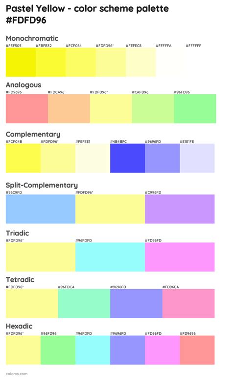 Pastel Yellow Color Palettes And Color Scheme Combinations