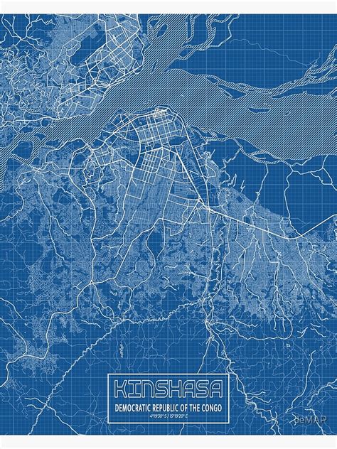 Kinshasa City Map Of Democratic Republic Of The Congo Blueprint