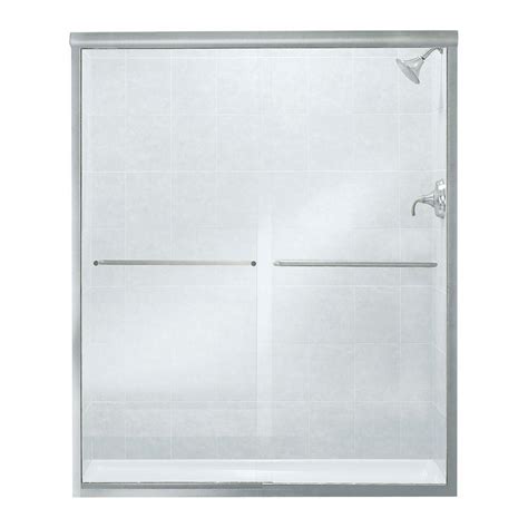 Sterling Finesse 59 5 8 In X 70 1 16 In Frameless Sliding Shower Door In Silver With Clear