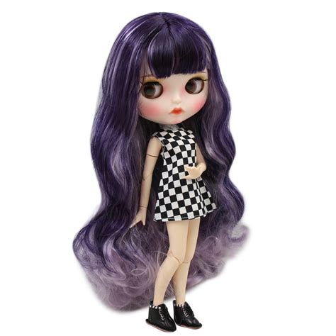 Blyth Dolls Joint Body Blyth Doll Icy Purple Hair Blyth Doll Violet