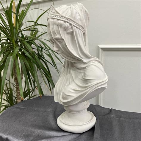 Veiled Lady Bust Sculpture Female Antique Art Statue Etsy