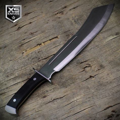 18 Combat Curved Huge Machete Knife Full Tang Hunting Sword Jungle