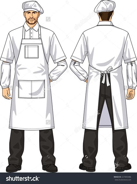 Suit Man Consists Apron Beret Stock Vector Royalty Free 227845486 Shutterstock Chef