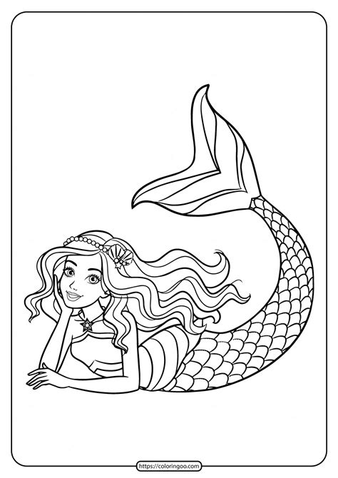We can spend hours coloring page after page of princesses, unicorns and mermaids! Cute Barbie Mermaid Coloring Page For Girls