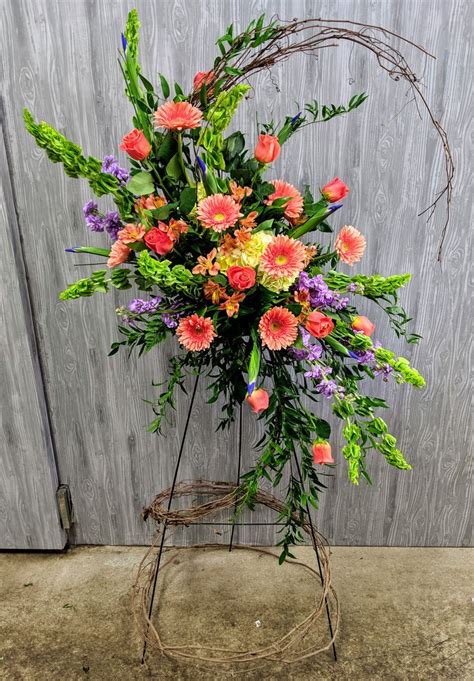 Custom Funeral Standing Spray In 2020 Funeral Flower Arrangements
