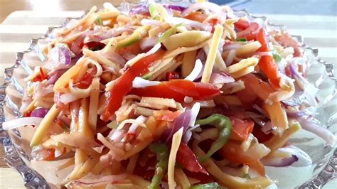 Ensaladang Manggagreen Mango Salad With Shrimp Paste Youtube
