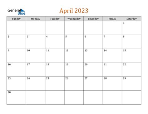 April 2023 Calendar Pdf Word Excel