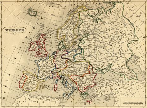 Carte Europe 1850