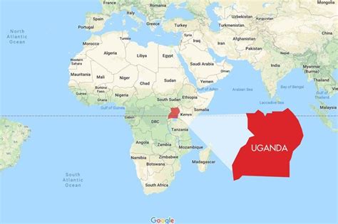 Uganda on map of africa. ALTA PREVALENCIA DE FIBROSIS HEPÁTICA EN UGANDA