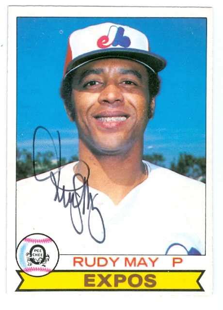 Rudy May Autographed Baseball Card Montreal Expos 1979 O Pee Chee 318