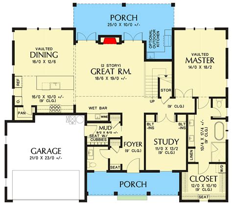 Plan 69752am 4 Bed New American House Plan With Main Floor Master In