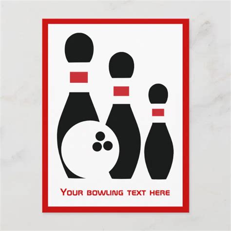 Bowling Ball And Pins Custom Vertical Postcard Zazzle