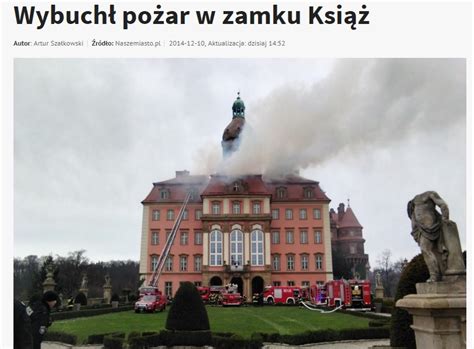 Wilnoteka.lt, 30 lipca 2021, 11:03. Pożar na zamku Książ - Turystyka - WP.PL