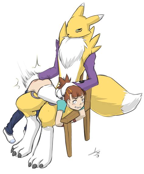 Aogami Makino Ruki Renamon Digimon Digimon Tamers Highres Tagme