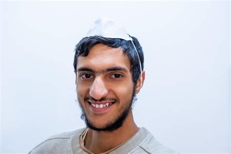 Premium Photo Arabic Muslim Man Waering A Mask To Protect Himself