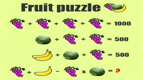 The Fruit Puzzle Iq Test For Genius Only Youtube
