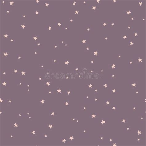 Stars Vector Seamless Background Purple Pink Hand Drawn Doodle Stars