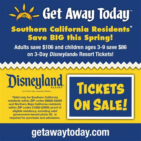Socal Resident Disneyland Tickets Best Deal Ever Southern California
