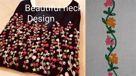 Hand Embroidery Neck Patti Design Work Diy Hand Stitch Anchor Thread