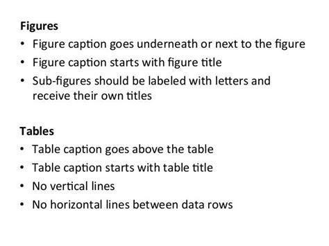 Writing And Formatting Figure Captions And Tables